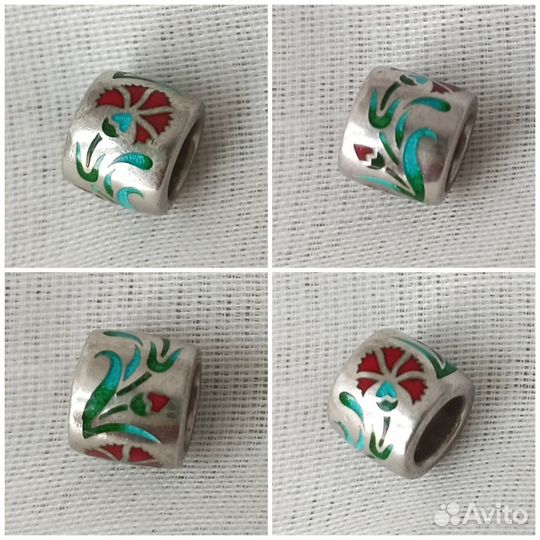 Шарм бусина православная подвеска красный цветок