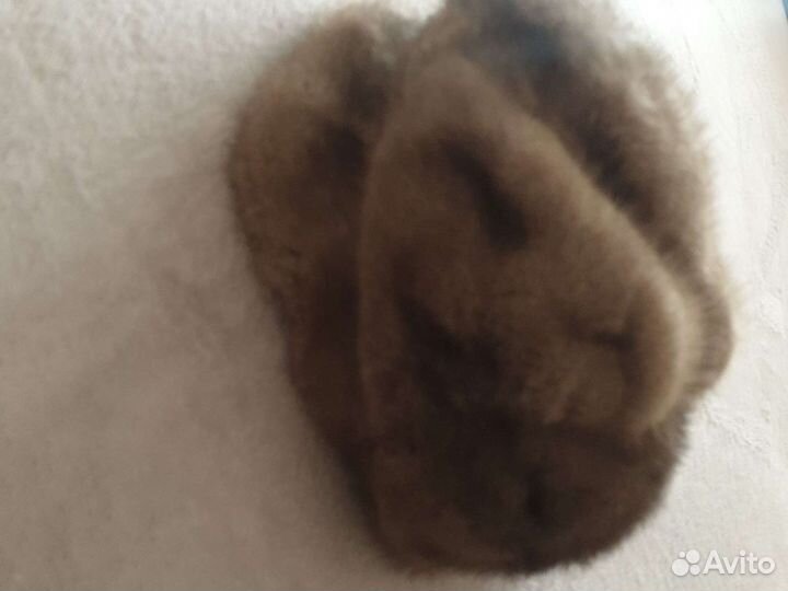 Шапка норковая женская серая