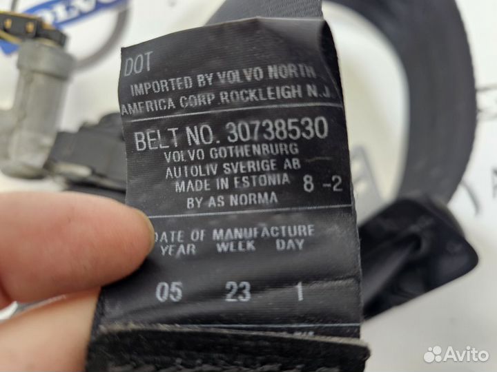 Ремень безопасности задние Volvo S60 S80 2001-2009