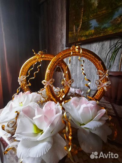 Украшения на машину, ленты 3шт, кольца