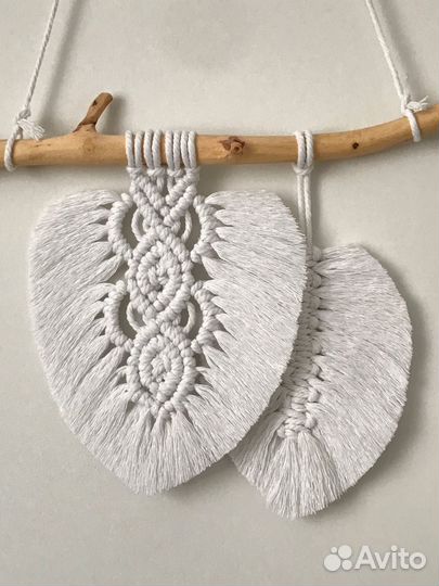 Макраме панно листья