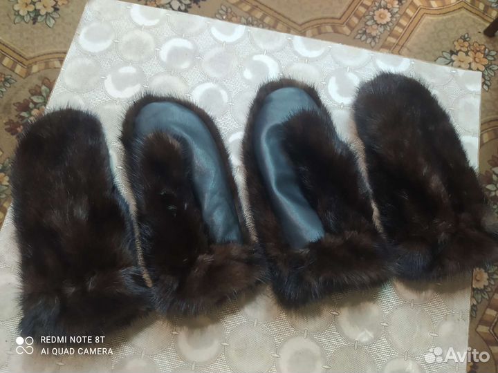 Варежки-норка, лама,овчина