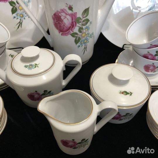 Сервиз кофейный. Розовая роза. Kahla