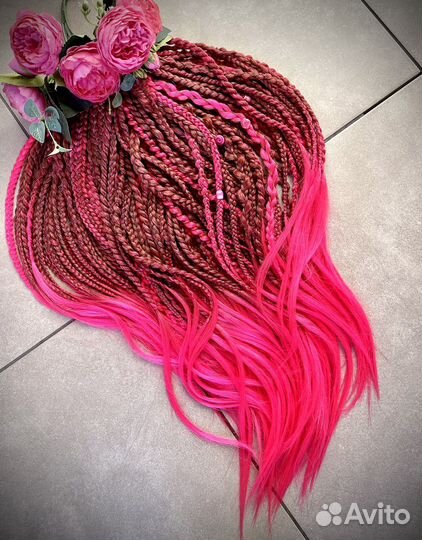 Три комплекта DE кос с яркими кончиками