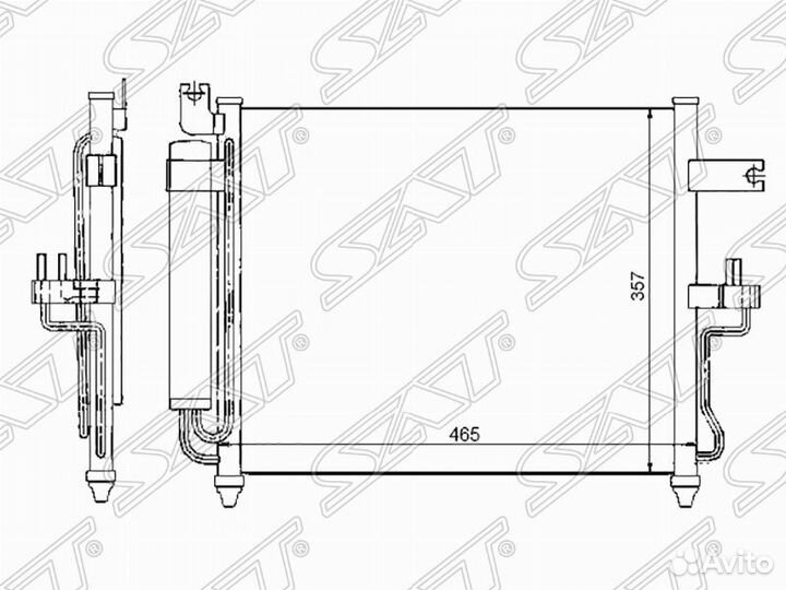 Радиатор кондиционера Хендай Акцент МКПП