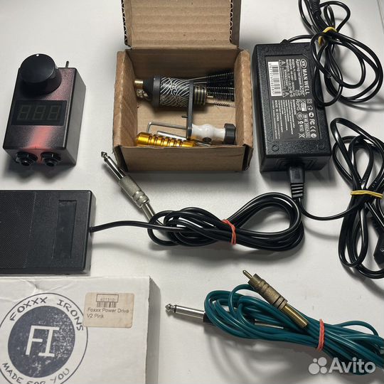 Тату набор/машинка fox rotary+блок,педаль,кабель