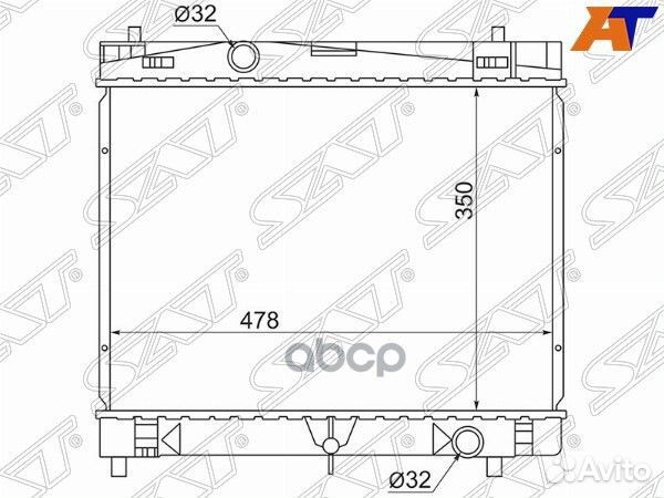 Радиатор Toyota Corolla (E180) 12-19 / Ractis