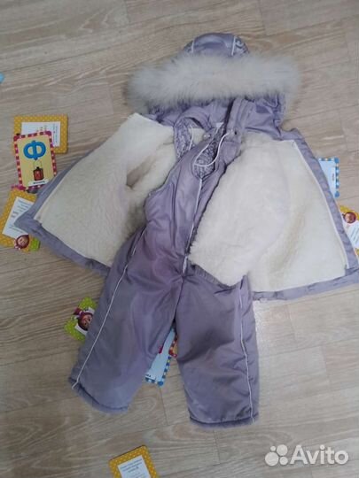 Зимний костюм для девочки 80 с мехом
