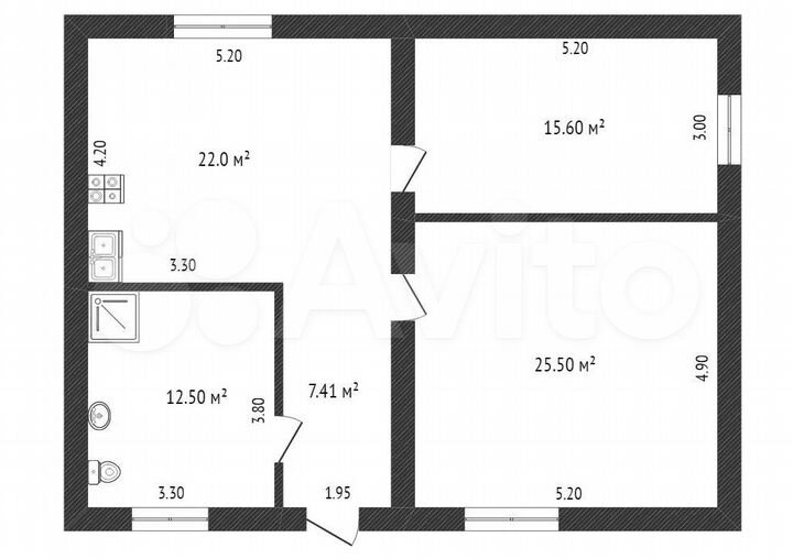 Коттедж 87,5 м² на участке 5 сот.