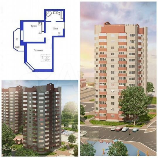 1-к. квартира, 40,7 м², 7/14 эт.