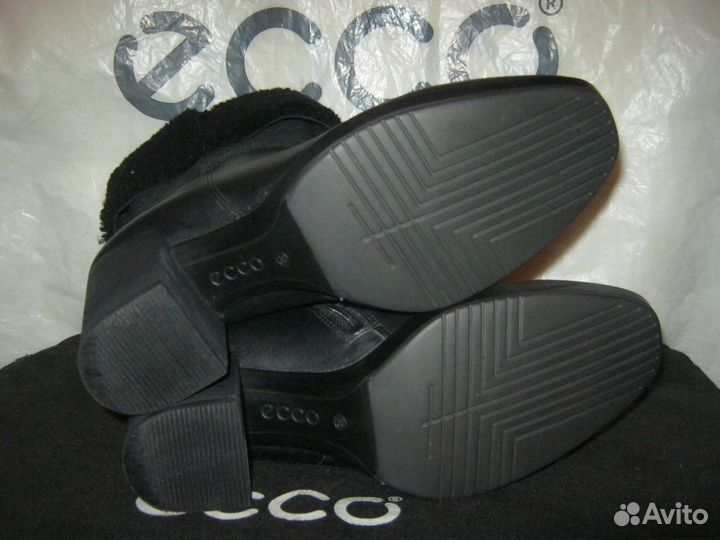 38 ecco ботильоны сапоги кожаные утепленные женск