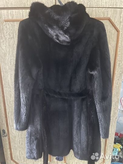 Шуба норковая с капюшоном