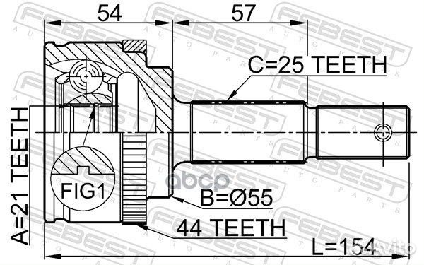 ШРУС наружный 21X55X25 nissan almera N16 00- 02