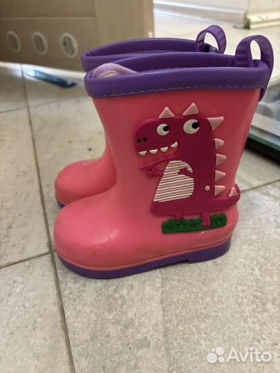 Детские резиновые сапоги с утеплителем 25 размер