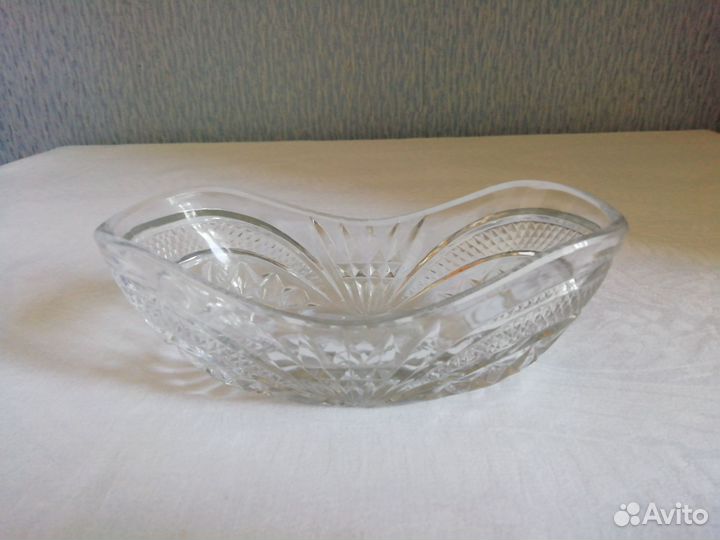 Хрустальная конфетница СССР ладья
