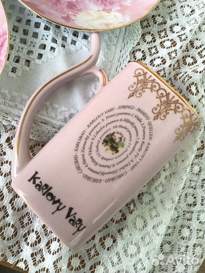 Поильник Чехия розовый фарфор