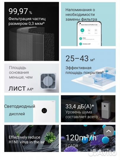 Очиститель Xiaomi SMART Air Purifier 4 Lite