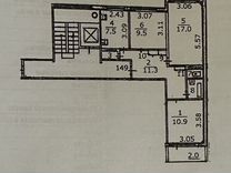 3-к. квартира, 61,9 м², 2/9 эт.