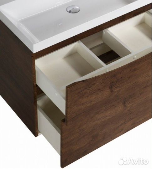 Тумба с раковиной BelBagno Marino-H60 80-BB800/450-LV-MR-AST Rovere Moro