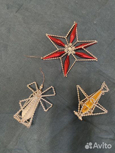 Современные монтажные елочные игрушки стеклярус