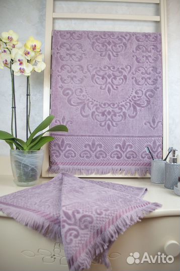 Полотенца Набор комплект махровые велюровые