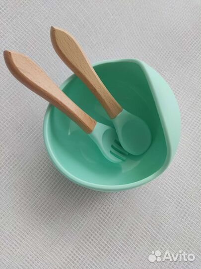 Набор детской силиконовой посуды новый