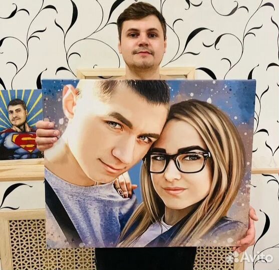 Портрет по фото на холсте