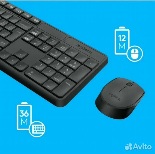 Беспроводная клавиатура и мышь logitech