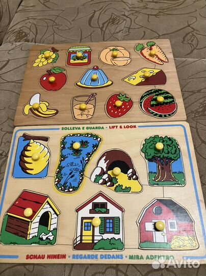 Деревянные пазлы вкладыши