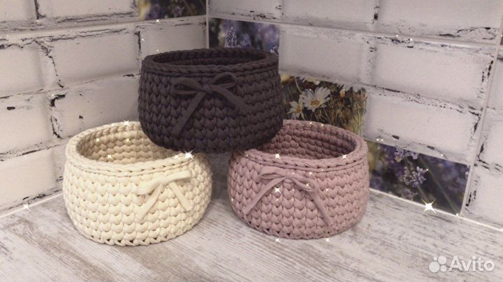 Корзина из трикотажной пряжи