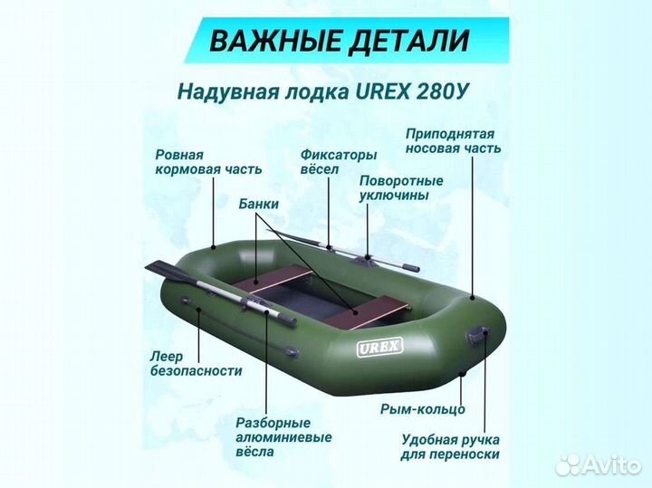 Лодка пвх надувная для рыбалки 280 см urex 280у