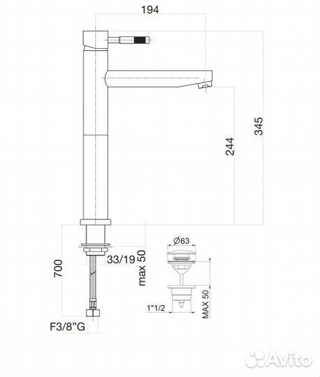 Смеситель для раковины Webert Rimini RI831402010