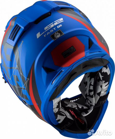 LS2 Мотошлем MX437 fast alpha синий 2XS