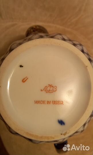 Чайный сервиз ссср, лфз. Фарфор. Кобальтовая сетка