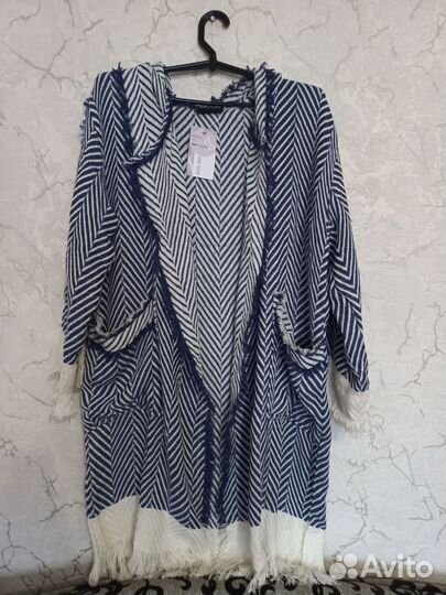 Халат хлопковый домашний; накидка в стиле Бохо