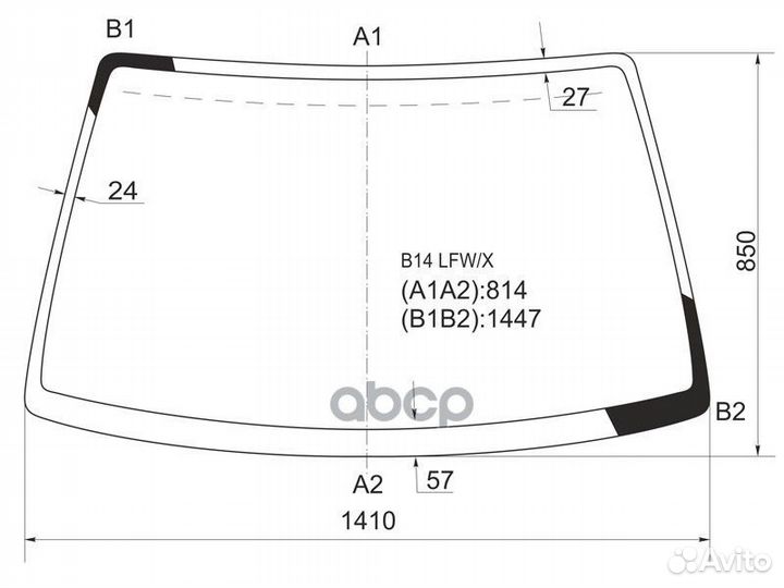 Стекло лобовое nissan sunny B14 94-98/pulsar N1