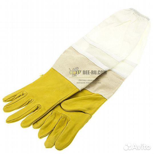 Перчатки пчеловода Air Yellow BeeLand (кожа, сетка