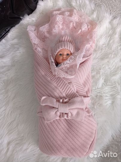 Комплект на выписку демисезонный вязаный