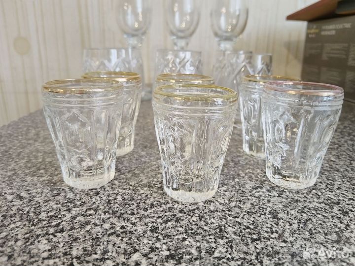 Хрустальные рюмки и цветное стекло СССР