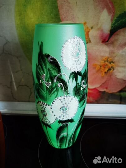 Ваза цветное стекло винтаж