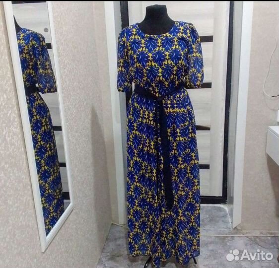 Платье летнее легкое в пол 46