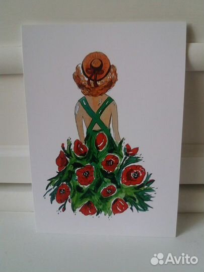 Открытка к 8 марта по эскизу художника