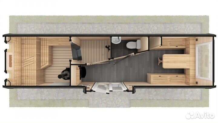 Баня Викинг на дровах / Баня 8х2