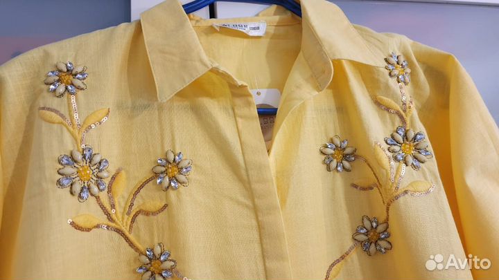 Новая Рубашка р.48-54 Турция Желтый цв