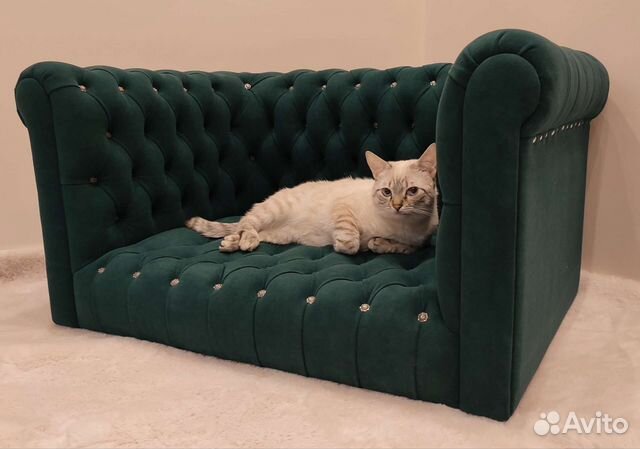 Диван/лежанка Честер изумрудный для животных