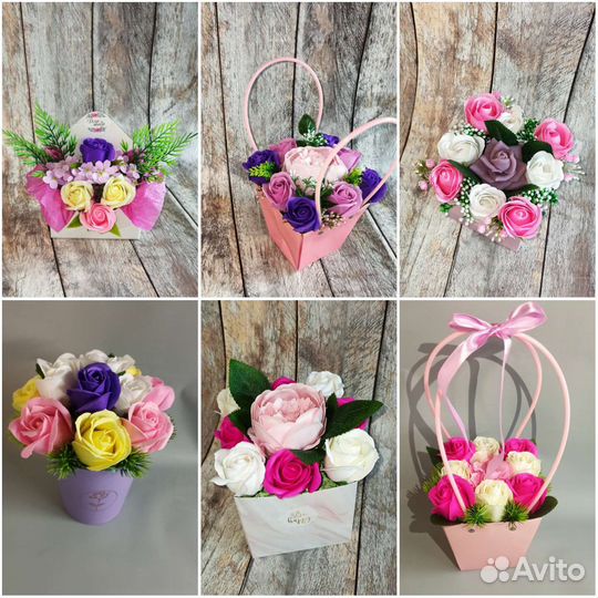 Композиции из мыльных цветов