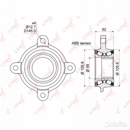 Lynxauto WB-1026 Ступица колеса перед прав/лев