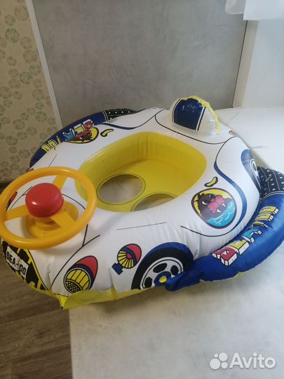 Круг для плавания детский надувной/машинка с рулем