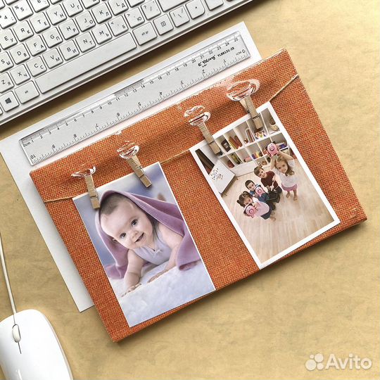Фоторамка коллаж с прищепками