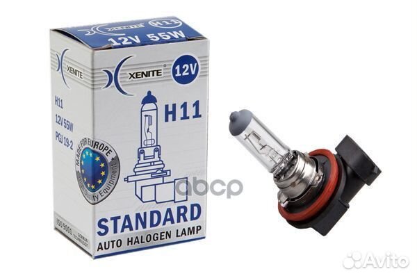 1007011 лампа галогенная standard H11, 12V (PG